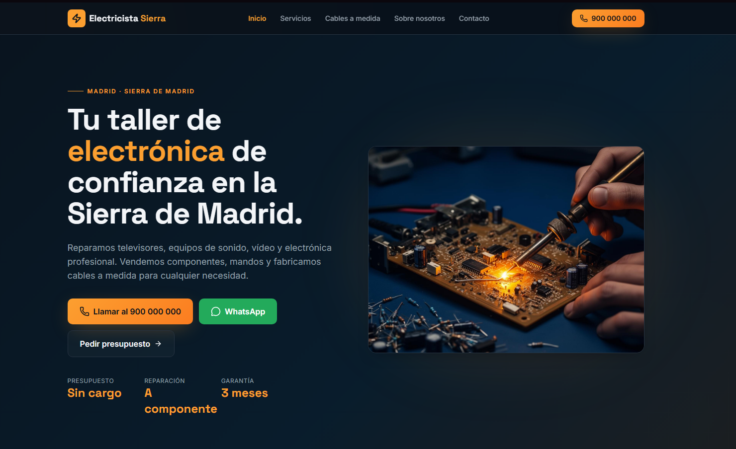 Demo web de Electricistas Sierra